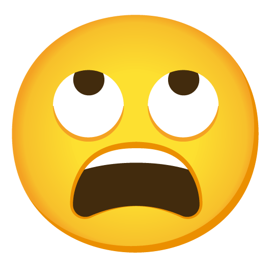 face with rolling eyes weary