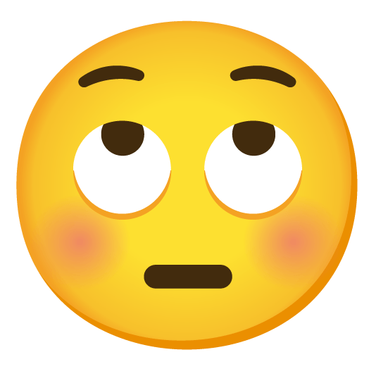 face with rolling eyes flushed