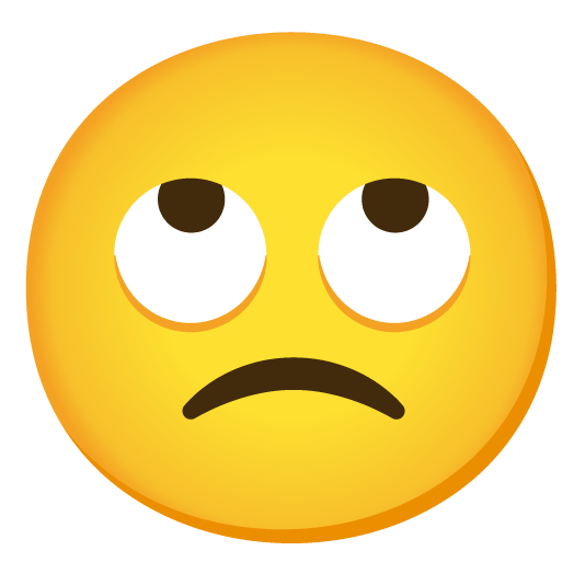 face with rolling eyes slightly frowning face