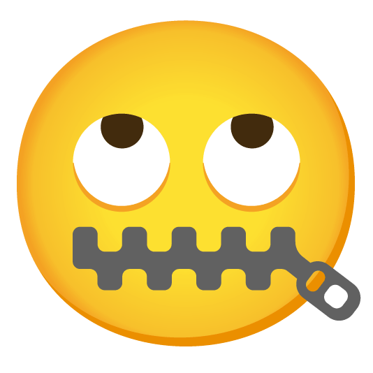 face with rolling eyes zipper mouth face