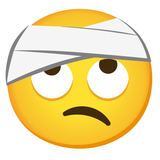 face with rolling eyes face with head bandage