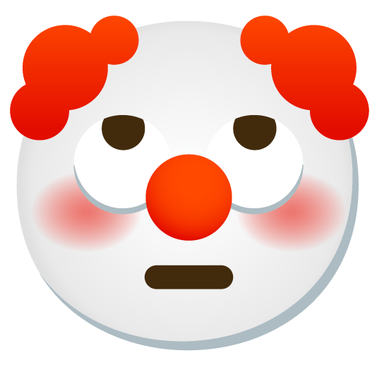 face with rolling eyes clown face
