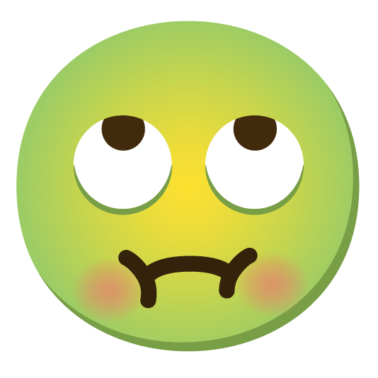 face with rolling eyes nauseated face