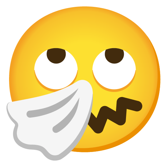 face with rolling eyes sneezing face