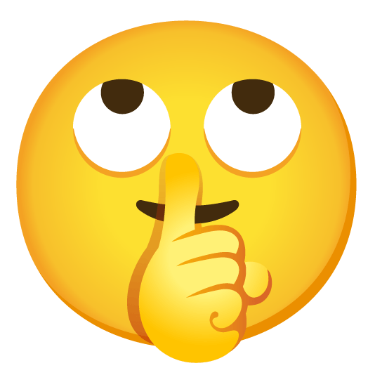 face with rolling eyes shushing face