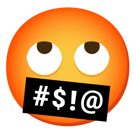 face with rolling eyes face with symbols on mouth