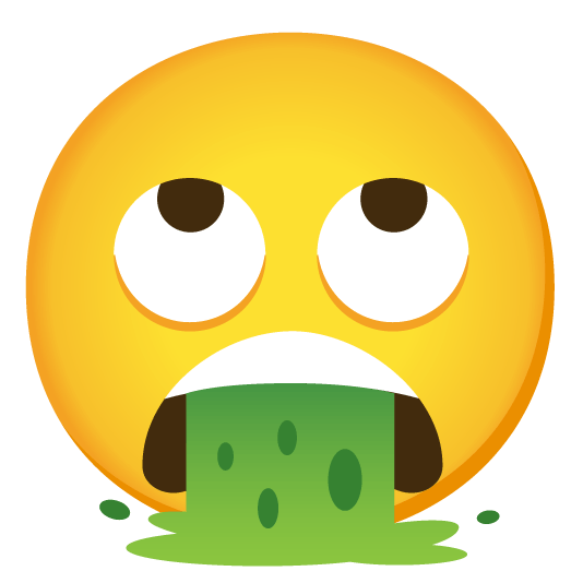 face with rolling eyes face vomiting