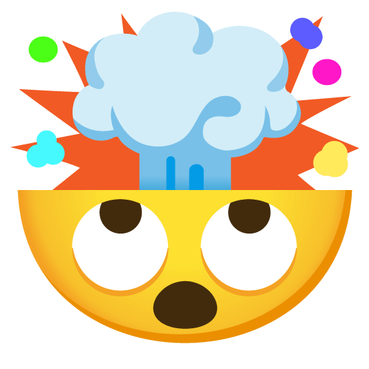 face with rolling eyes exploding head