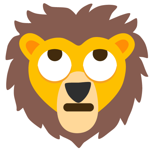 face with rolling eyes lion face