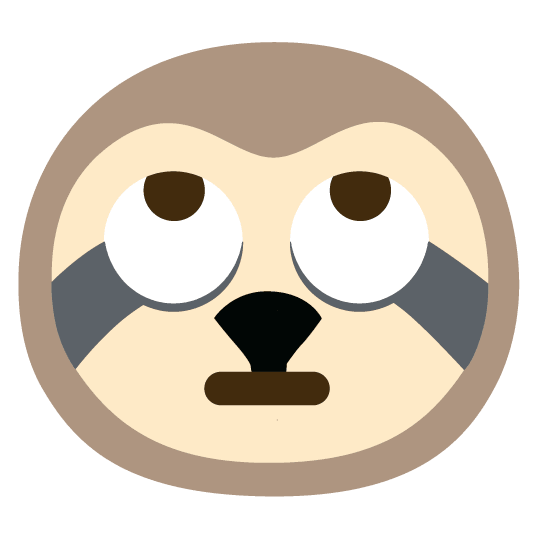 face with rolling eyes sloth