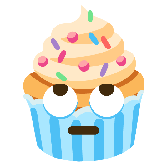 face with rolling eyes cupcake