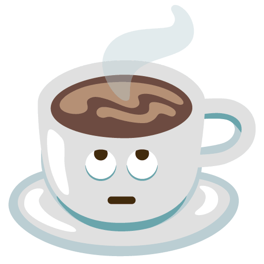 face with rolling eyes coffee