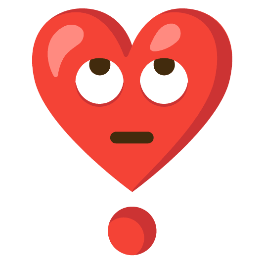 face with rolling eyes heavy heart exclamation mark ornament