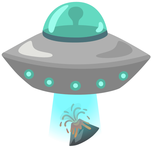 flying saucer volcano