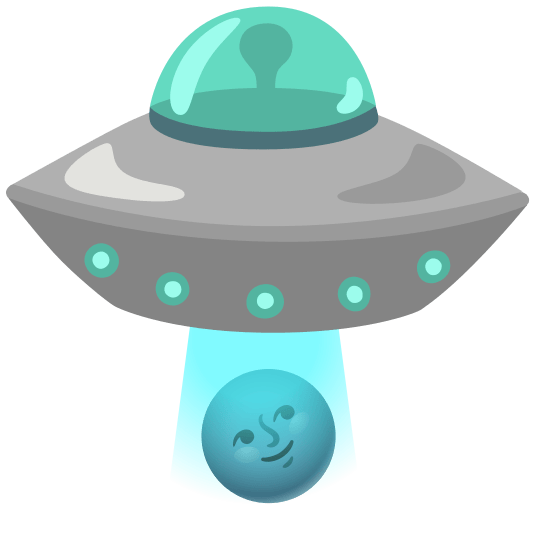 flying saucer new moon with face