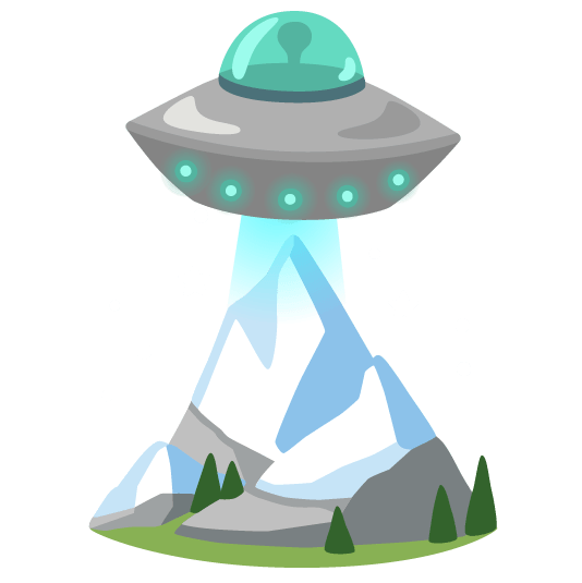 flying saucer snow capped mountain