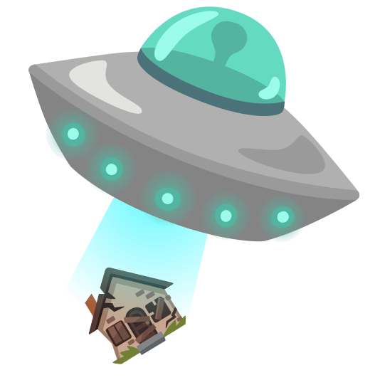 flying saucer derelict house building