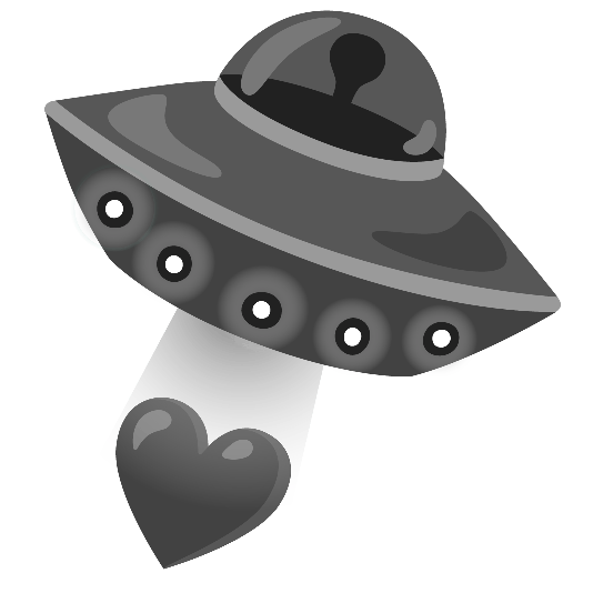 flying saucer black heart