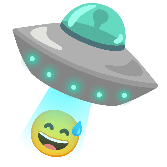 flying saucer sweat smile