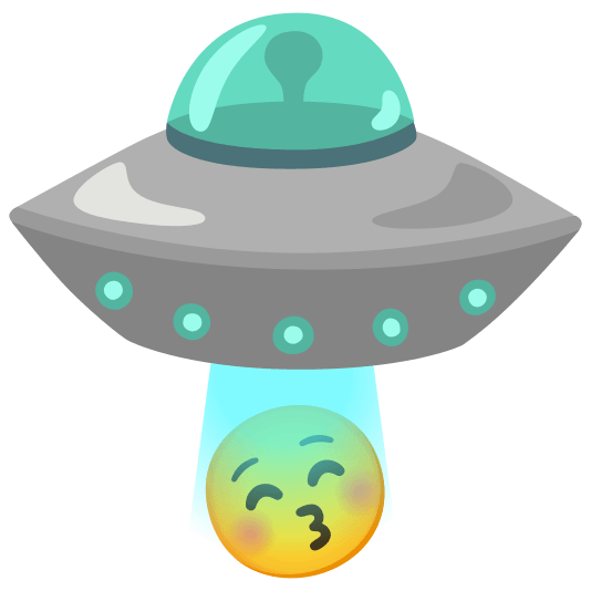 flying saucer kissing closed eyes