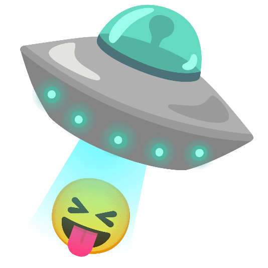 flying saucer stuck out tongue closed eyes
