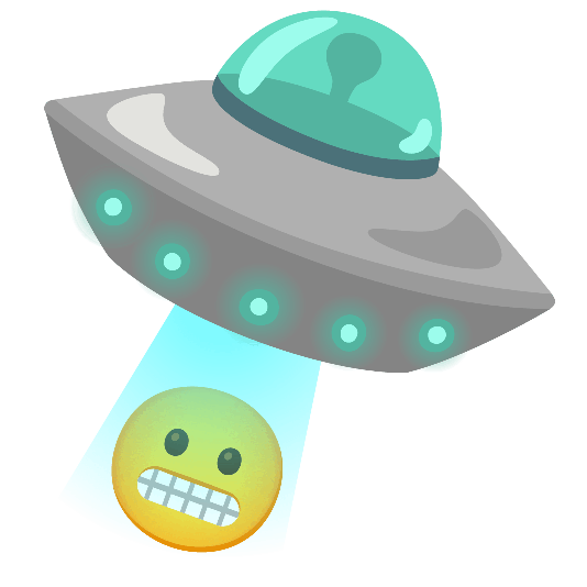 flying saucer grimacing