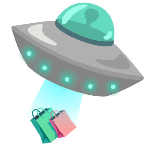 flying saucer shopping bags