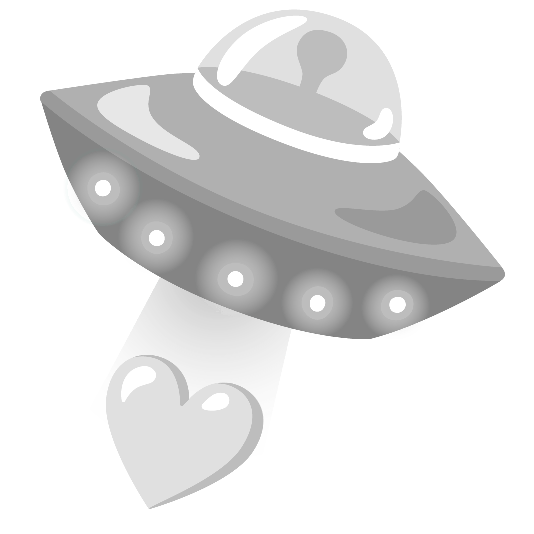 flying saucer white heart