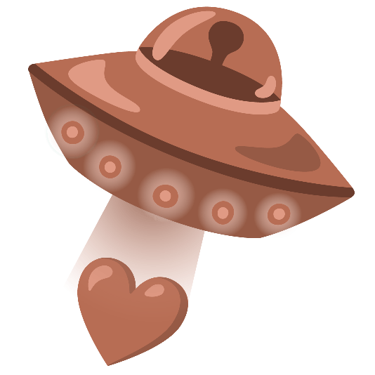 flying saucer brown heart