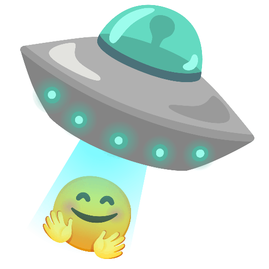 flying saucer hugging face