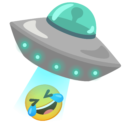 flying saucer rolling on the floor laughing