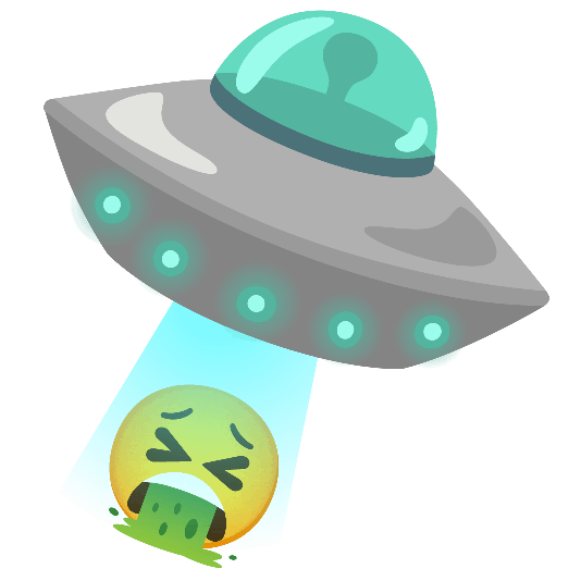 flying saucer face vomiting