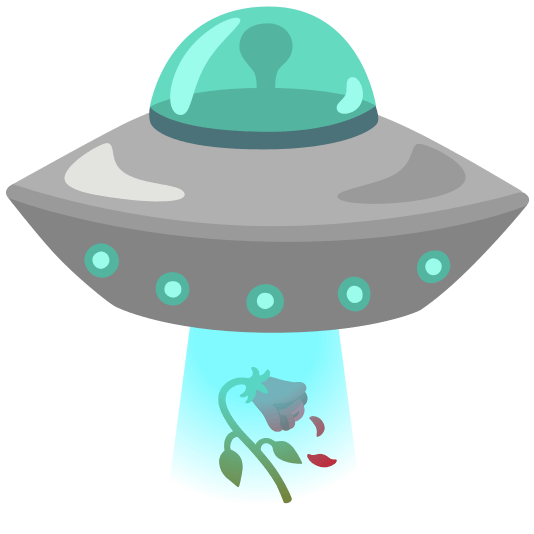 flying saucer wilted flower