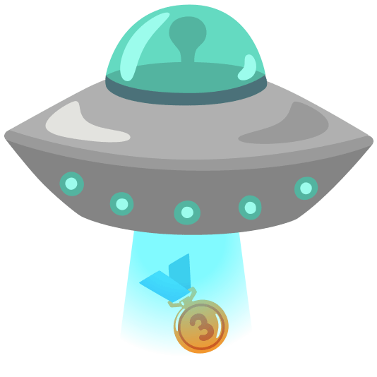 flying saucer third place medal