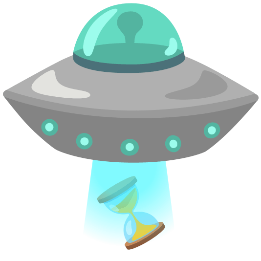 flying saucer hourglass flowing sand