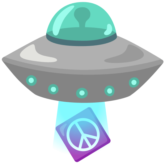 flying saucer peace symbol