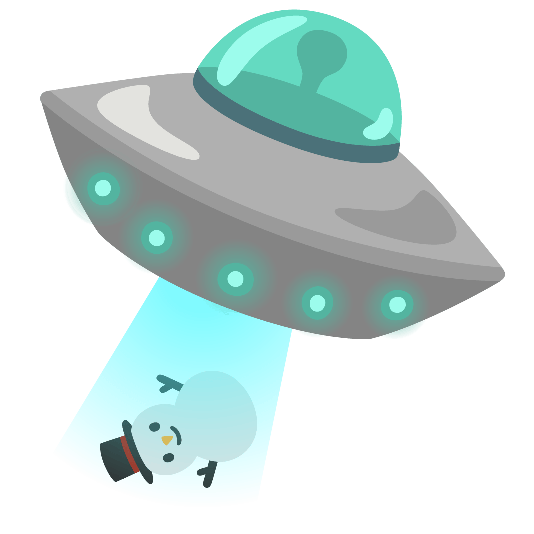 flying saucer snowman without snow