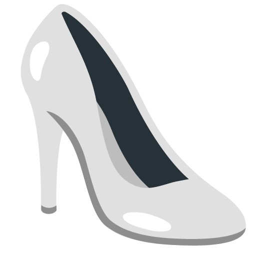 white heart high heel