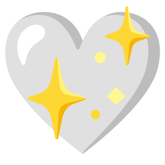 white heart sparkling heart