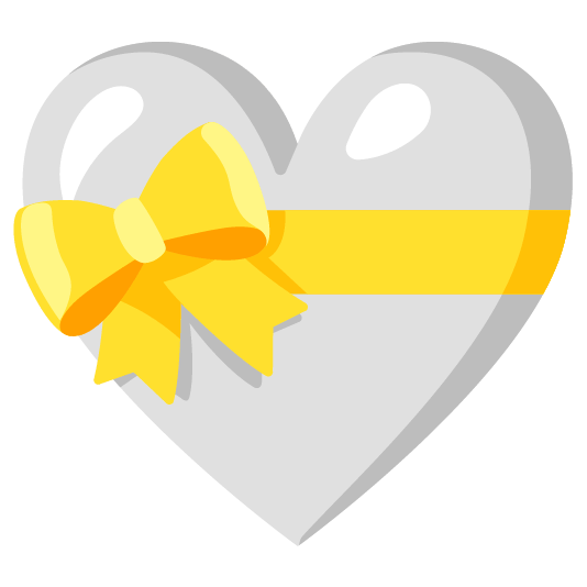 white heart gift heart