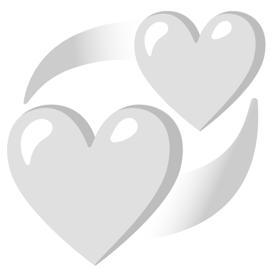 white heart revolving hearts