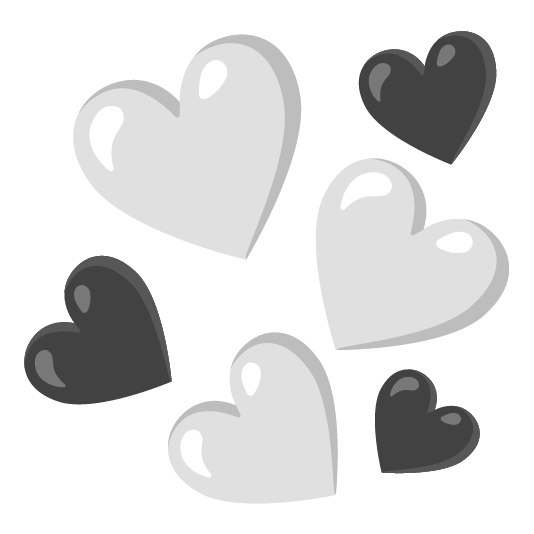 white heart black heart