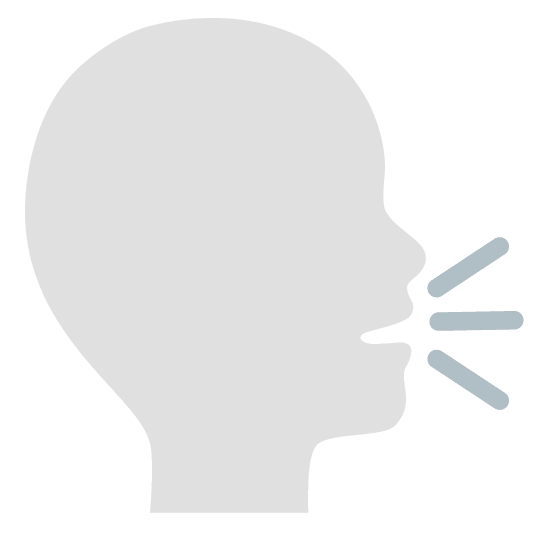 white heart speaking head in silhouette