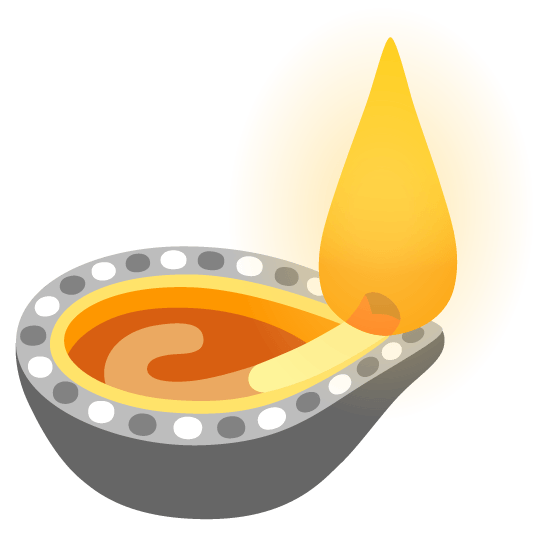 white heart diya lamp