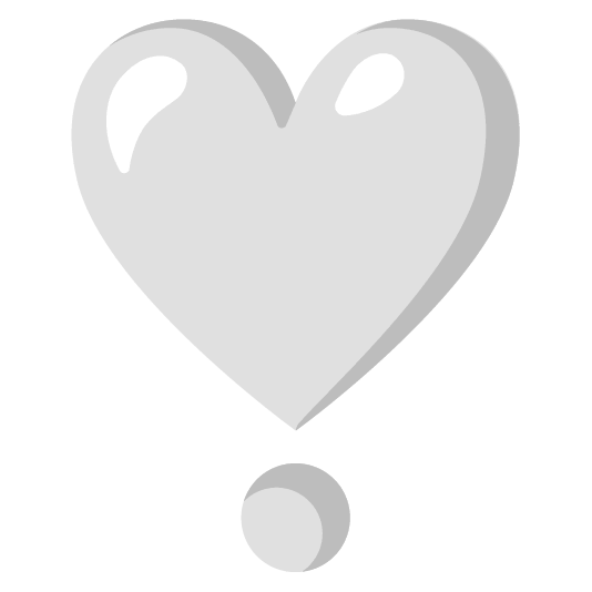 white heart heavy heart exclamation mark ornament