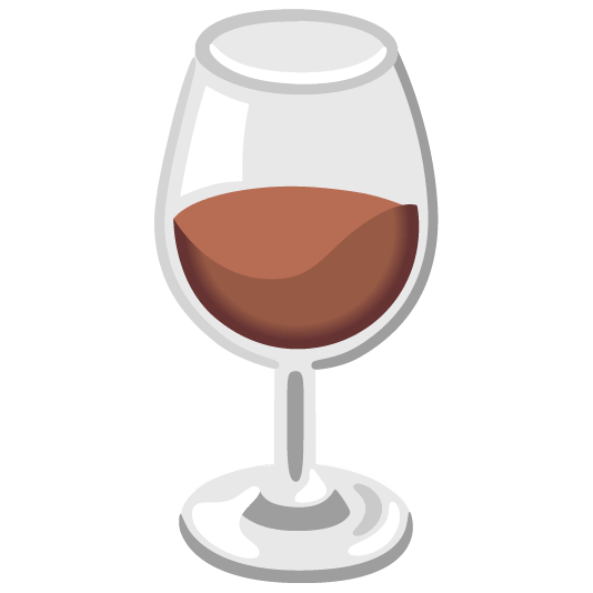 brown heart wine glass