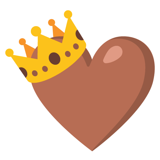 brown heart crown