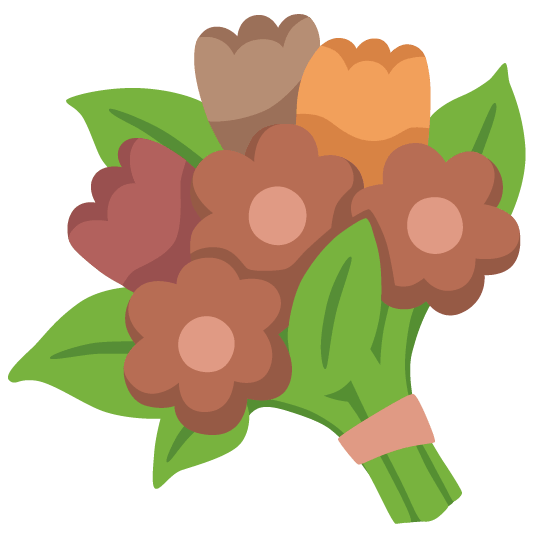 brown heart bouquet
