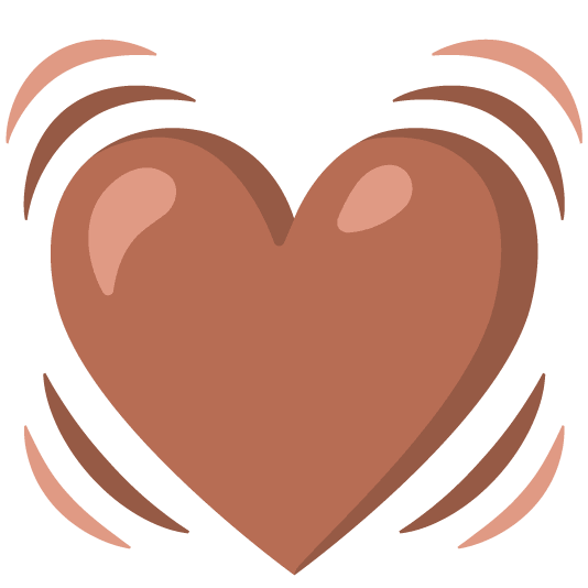 brown heart heartbeat