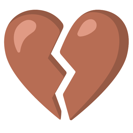 brown heart broken heart